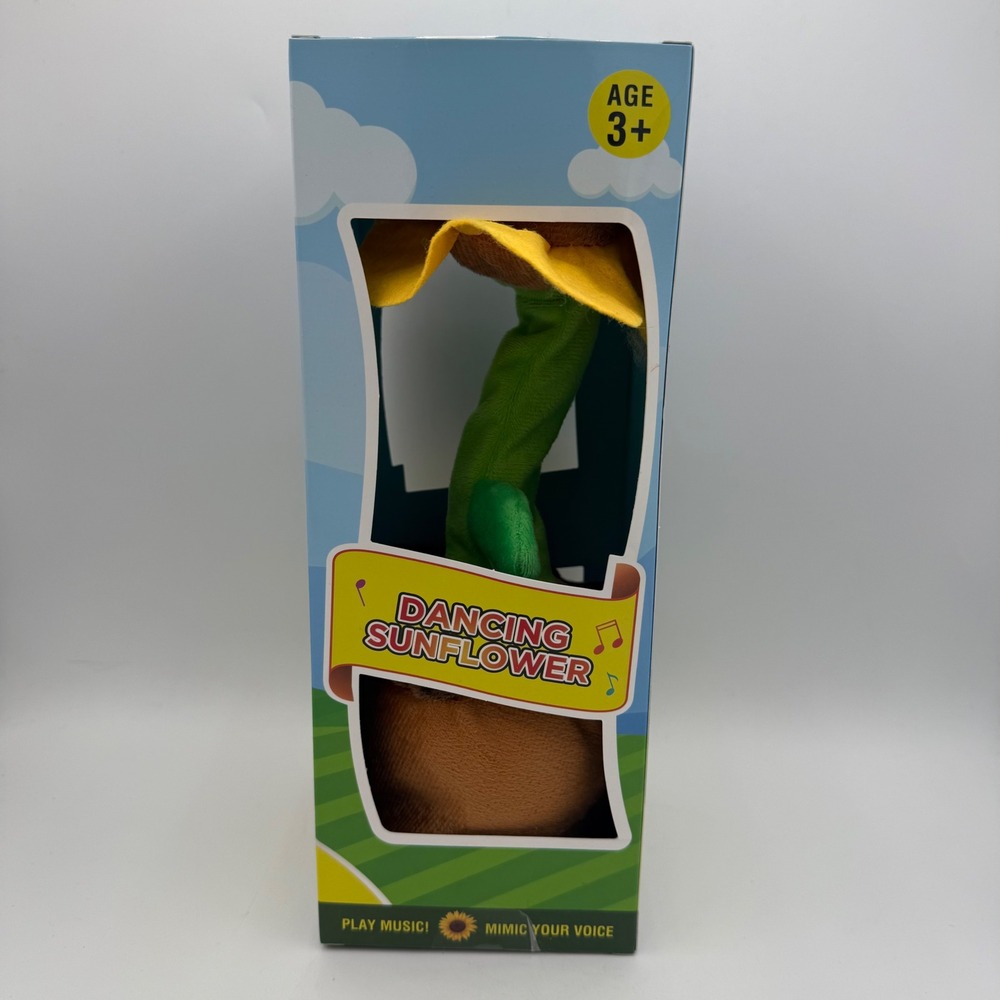 Dancing Sunflower Plush Toy Sings Dances Talks‎ Mimics Voice LED Light Age 3